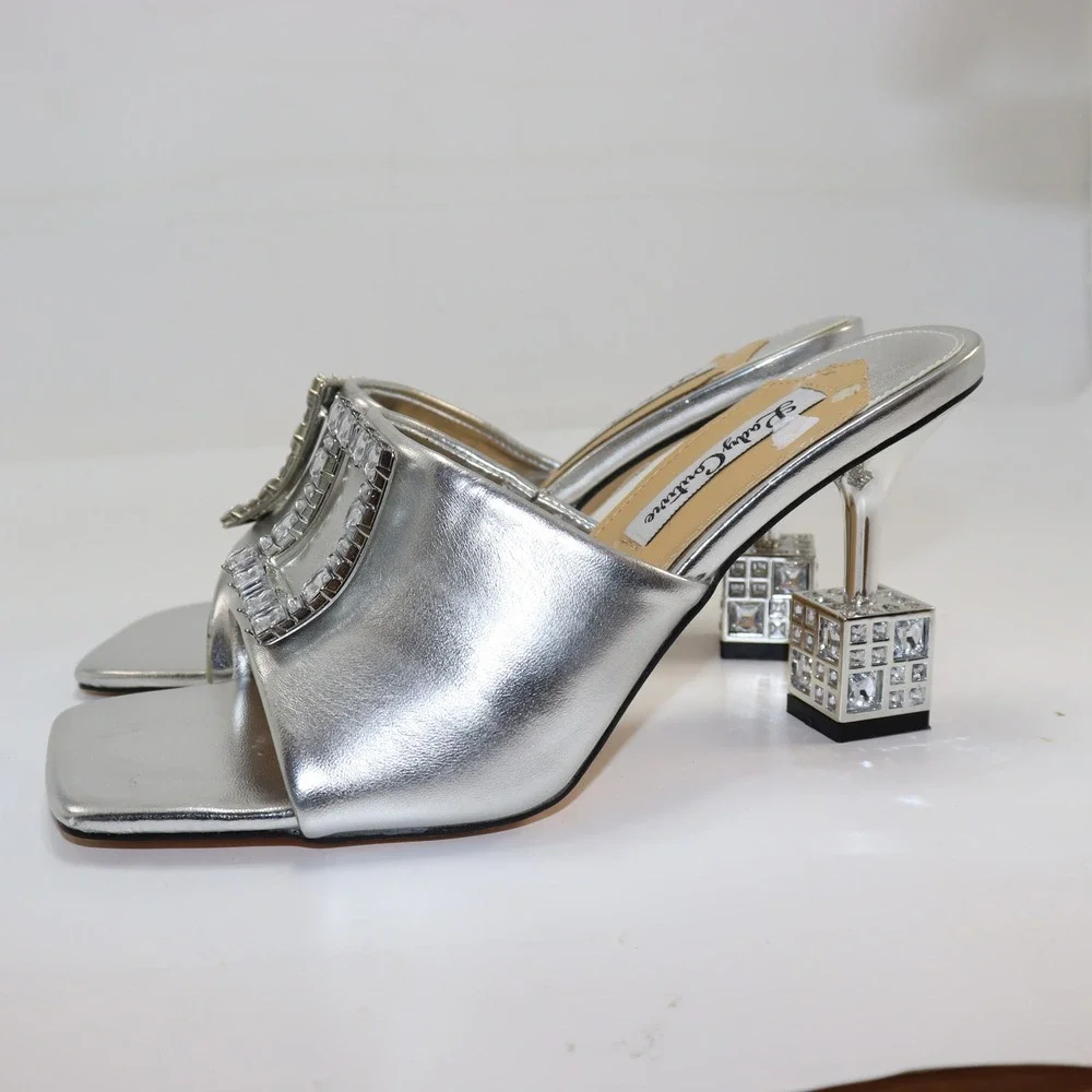 Lady Couture Casino Sandals 9 Silver Womens Glam Party Heels
